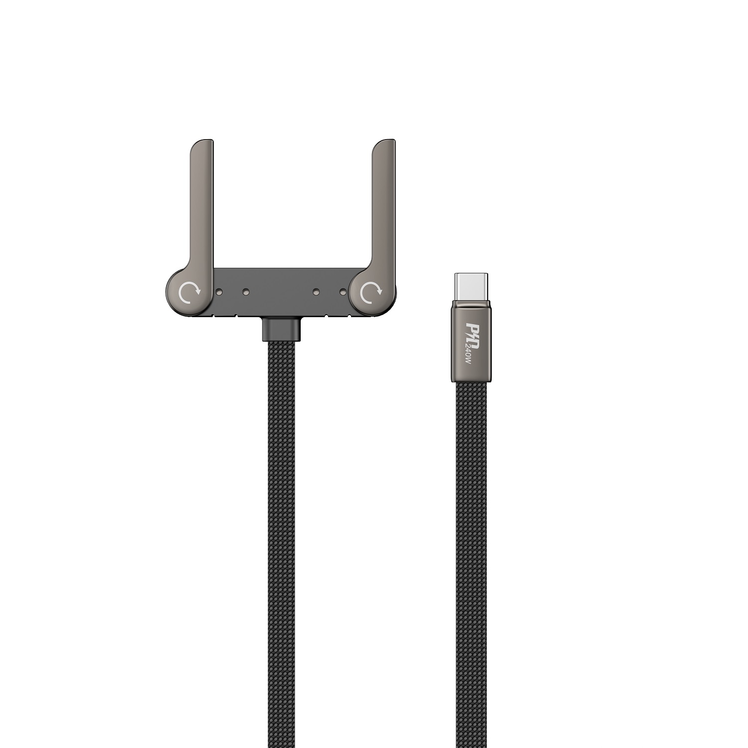 USB-C–USB-C kabelis Devia Ultra6 ar statīvu, 1,5 m, 240 W