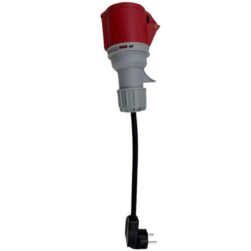 Elektroauto lādētāja adapteris: CEE ligzda 11 kW, 16 A – Schuko kontaktdakša 230 V, 3,5 kW