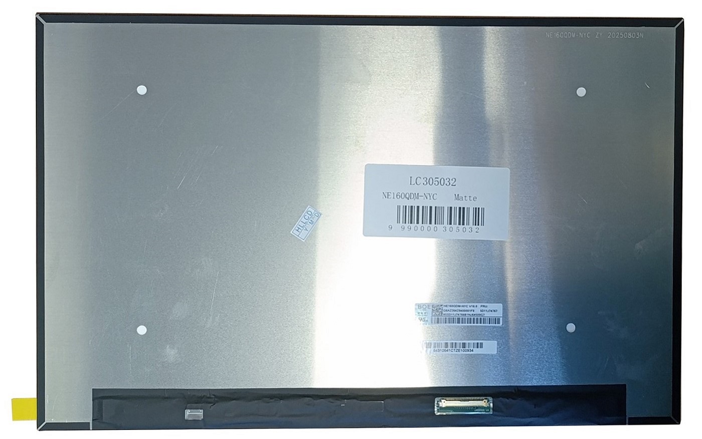LCD ekrāns 16,0 collas, 2560 × 1600 WQXGA, 165 Hz, WLED, SLIM, matēts, 40 kontaktu savienotājs labajā pusē, A+