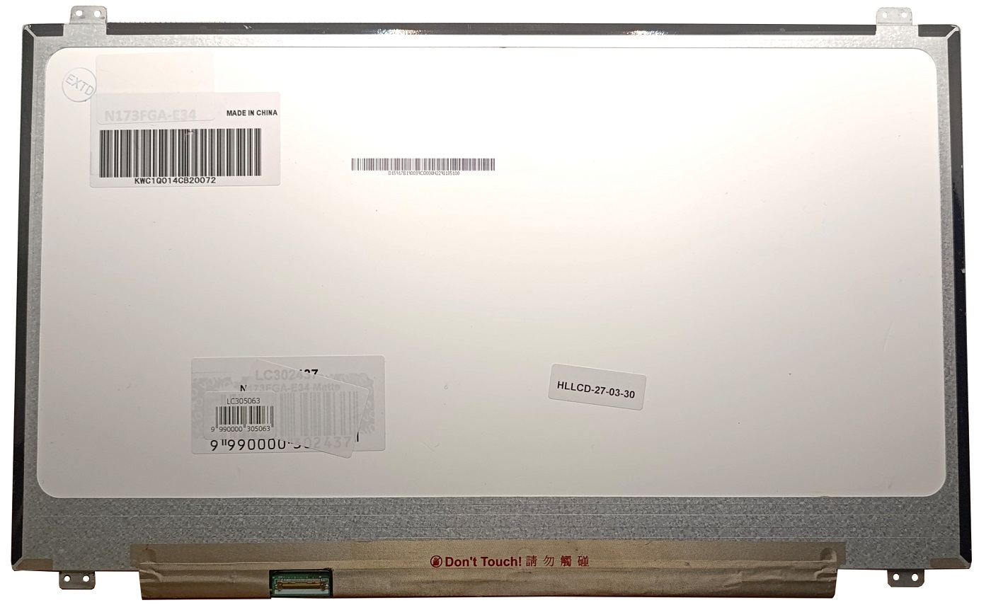 LCD ekrāns 17,3 collas, 1600 × 900 HD+, SLIM, LED, matēts, 30 kontaktu savienotājs kreisajā pusē, A+