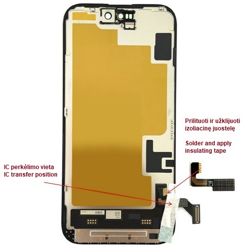 LTPO Soft OLED ekrāns iPhone 15, 60 Hz