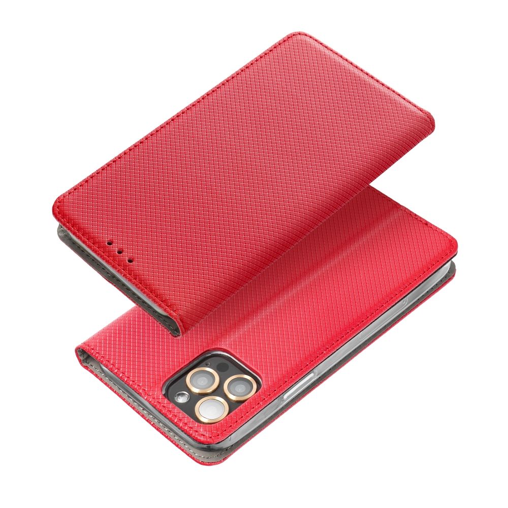 OEM Sarkans Smart Case Book atverams