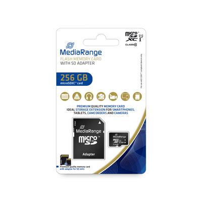 MediaRange MR946 microSDXC atmiņas karte, 256 GB, UHS-1, ar adapteri
