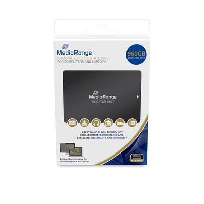 MediaRange MR1004 2,5" SSD, 960 GB, Serial ATA III, rakstīšana 480 MB/s, lasīšana 550 MB/s, blistera iepakojums