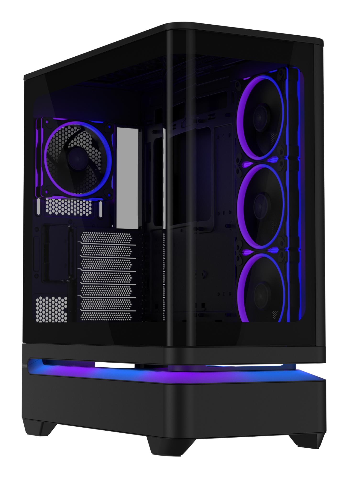ASUS PRIME AP304 TG ARGB BLACK datora korpuss, ATX/micro ATX/Mini-ITX, melns, 90DC0110-B19000
