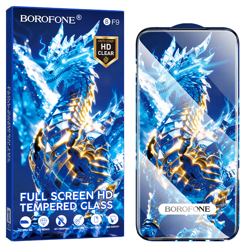Borofone BF9 Armor rūdīts stikls ekrānam, HD, paredzēts iPhone 17e/16e/14/13/13 Pro, 10 gab.